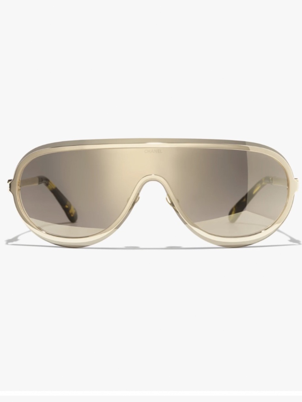 CHANEL AUTHENTIC Gold Shield Sunglasses